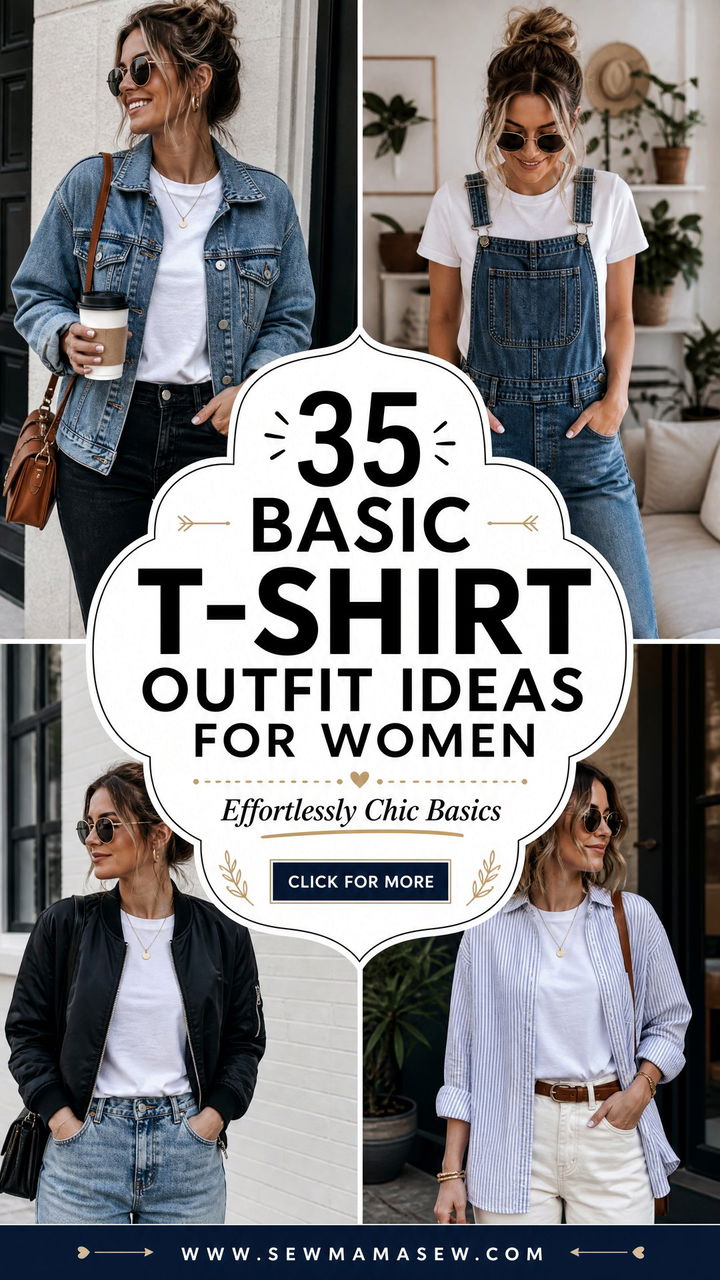 35 Basic T-Shirt Outfit Ideas for Women Chic Looks - 35 Basic T-Shirt Outfit Ideas for Women: Chic Looks