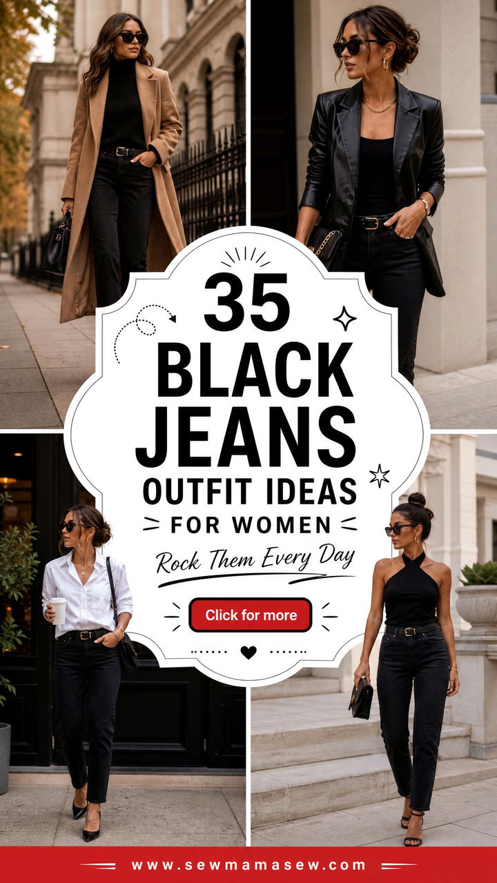 35 Black Jeans Outfit Ideas for Women to Rock Daily - 35 Black Jeans Outfit Ideas for Women to Rock Daily