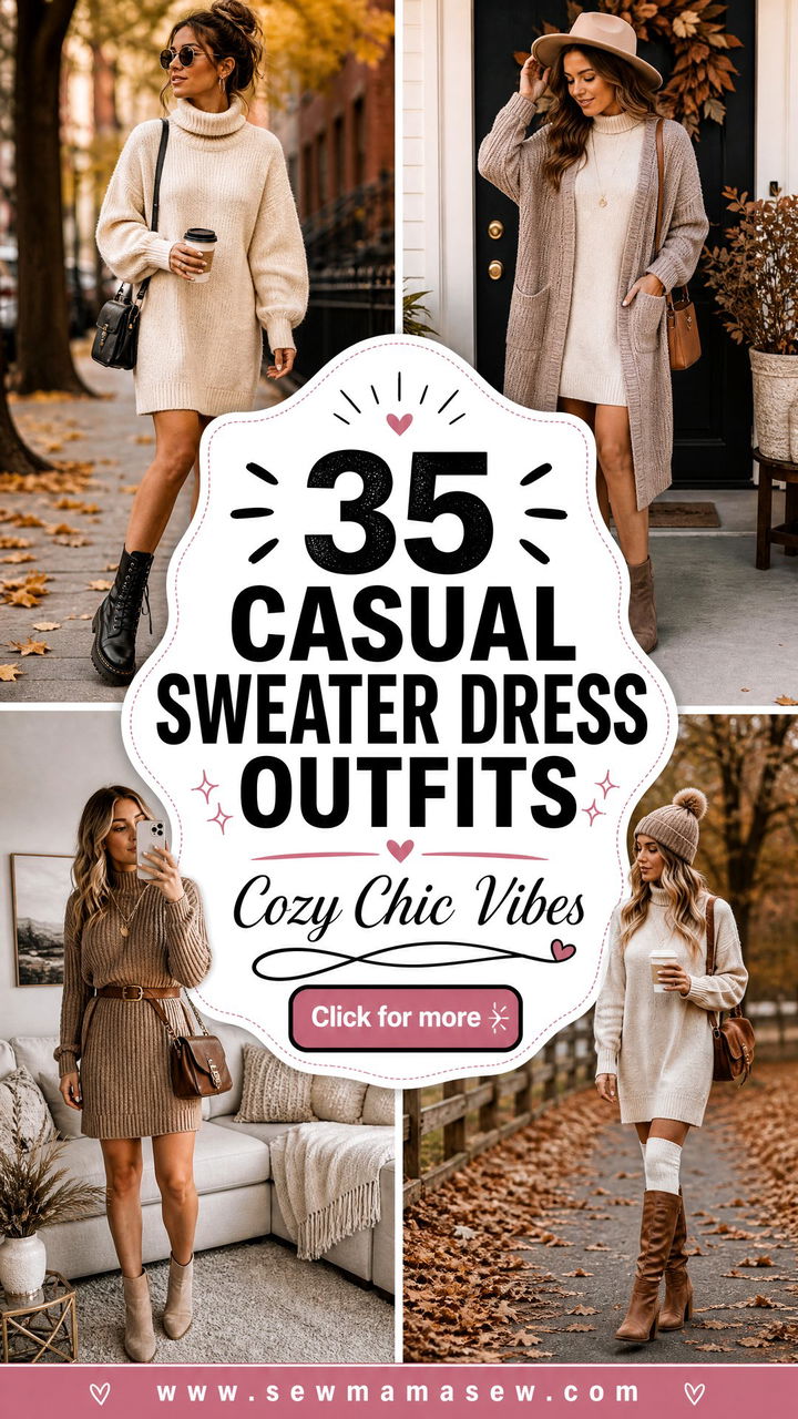 35 Casual Sweater Dress Outfits for Cozy Chic Style - 35 Casual Sweater Dress Outfits for Cozy Chic Style