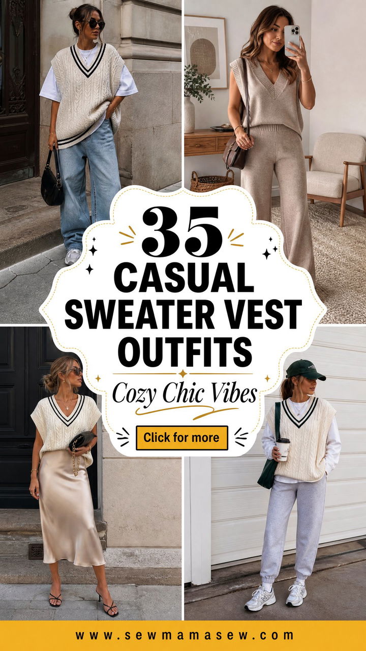 35 Casual Sweater Vest Outfits for Cozy Chic Style - 35 Casual Sweater Vest Outfits for Cozy, Chic Style
