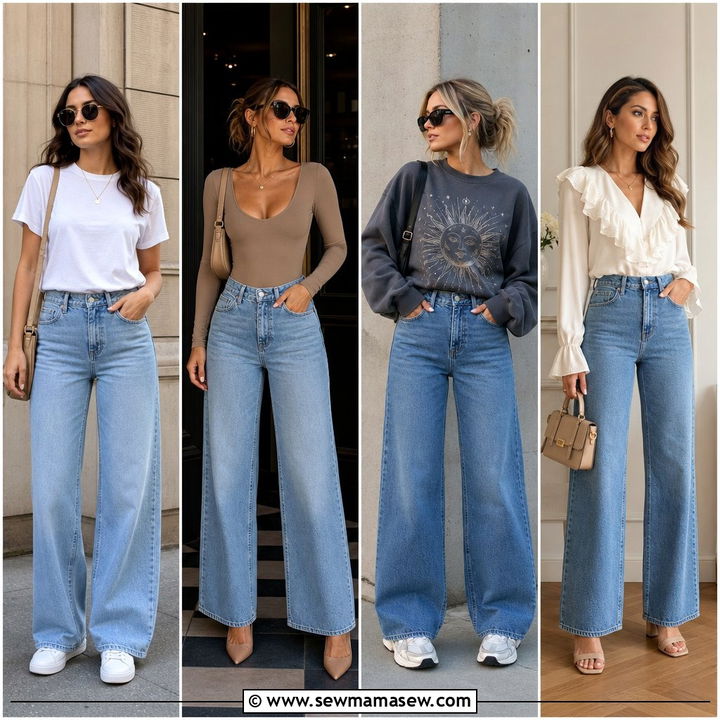 35 Casual Wide Leg Jeans Outfits for Trendy Everyday Style