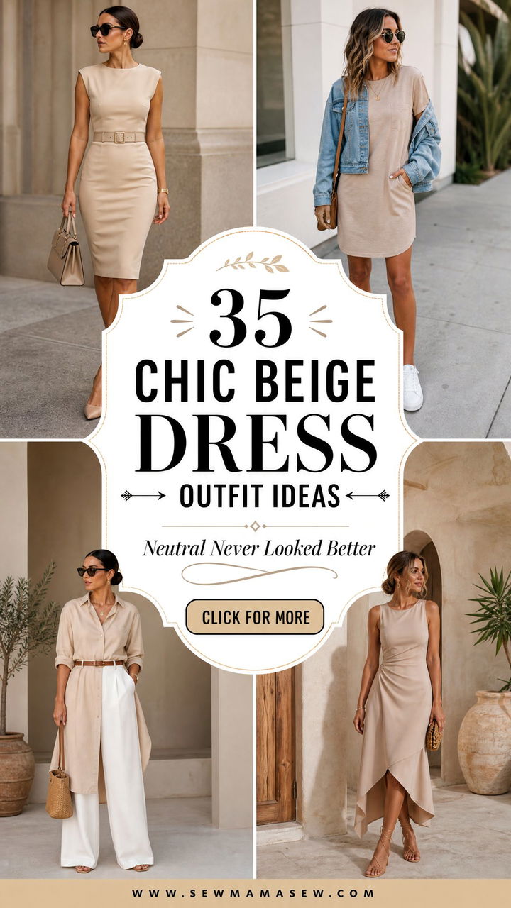 35 Chic Beige Dress Outfit Ideas Summer 2026 - 35 Chic Beige Dress Outfit Ideas Summer 2026