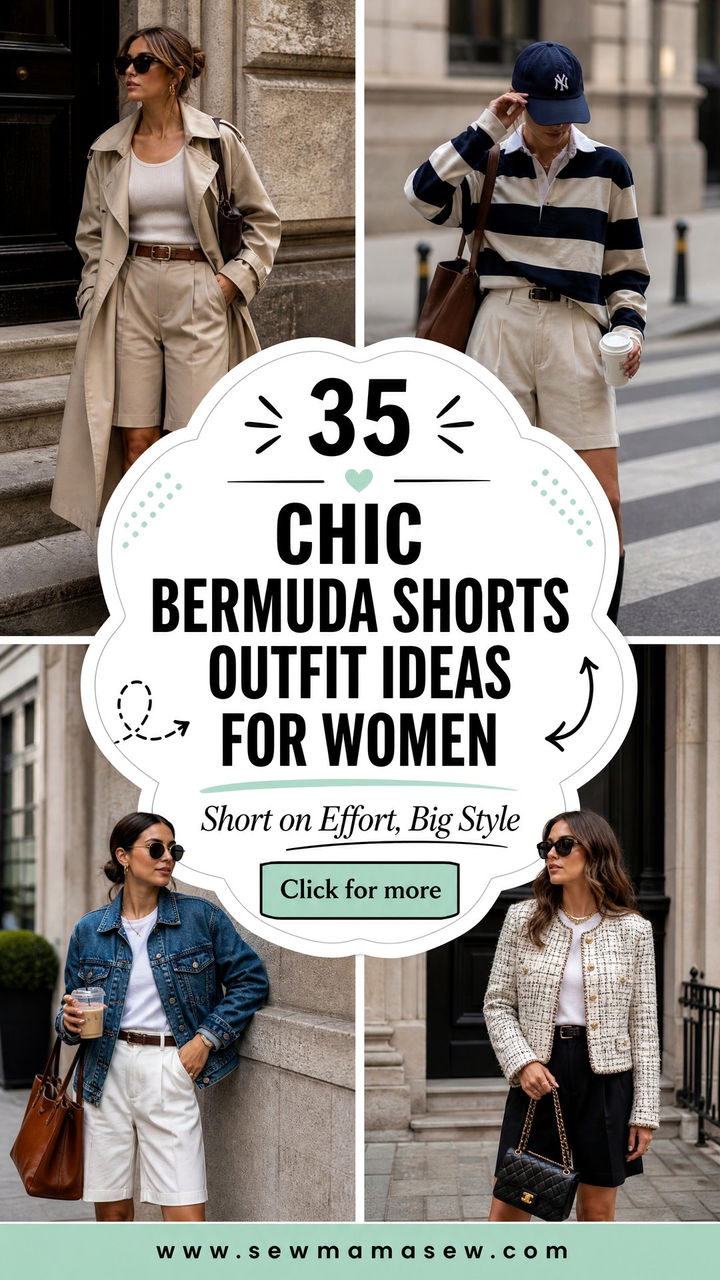 35 Chic Bermuda Shorts Outfit Ideas for Women - 35 Chic Bermuda Shorts Outfit Ideas for Women
