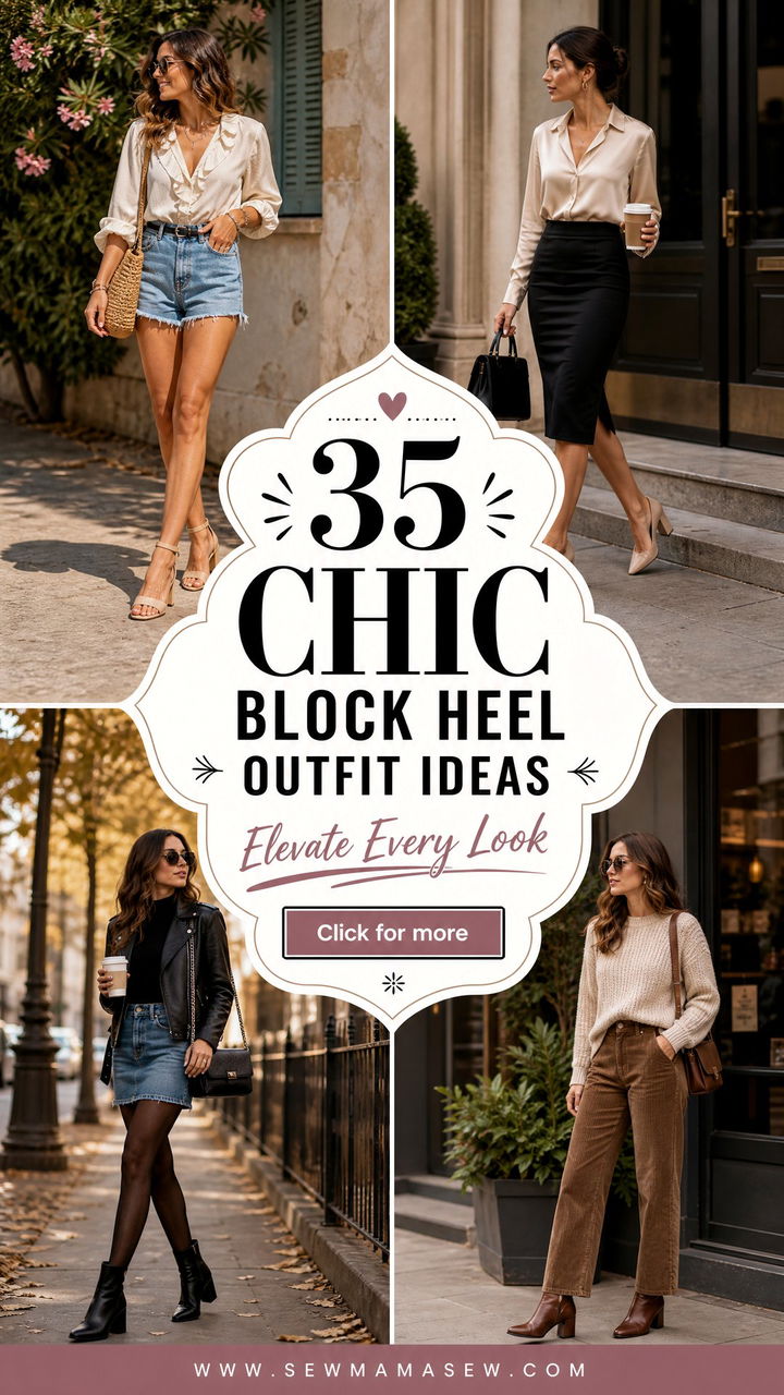 35 Chic Block Heel Outfit Ideas to Elevate Your Style - 35 Chic Block Heel Outfit Ideas to Elevate Your Style