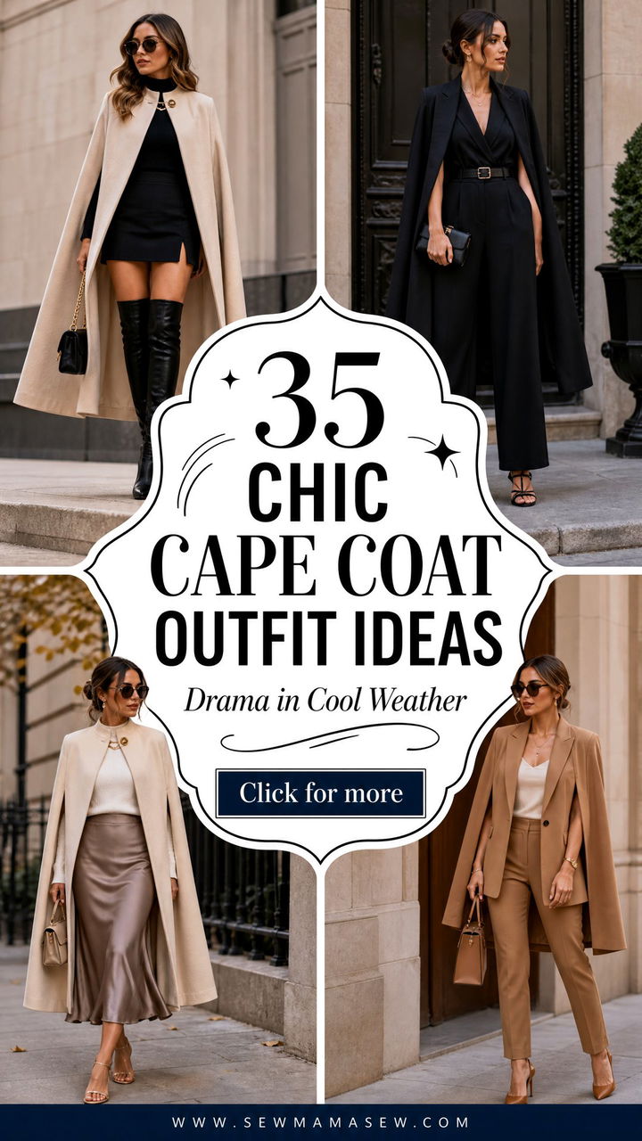 35 Chic Cape Coat Outfit Ideas for Cool Weather - 35 Chic Cape Coat Outfit Ideas for Cool Weather