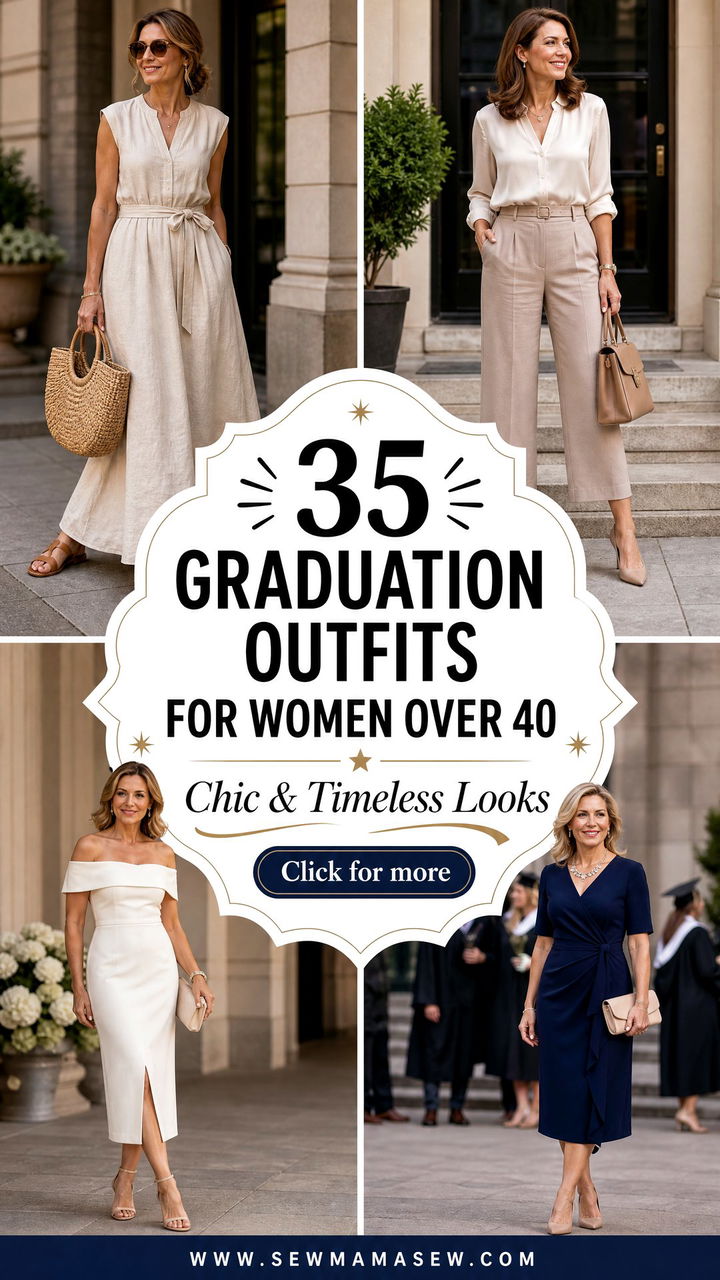 35 Chic Graduation Outfits for Women Over 40 to Try - 35 Chic Graduation Outfits for Women Over 40 to Try