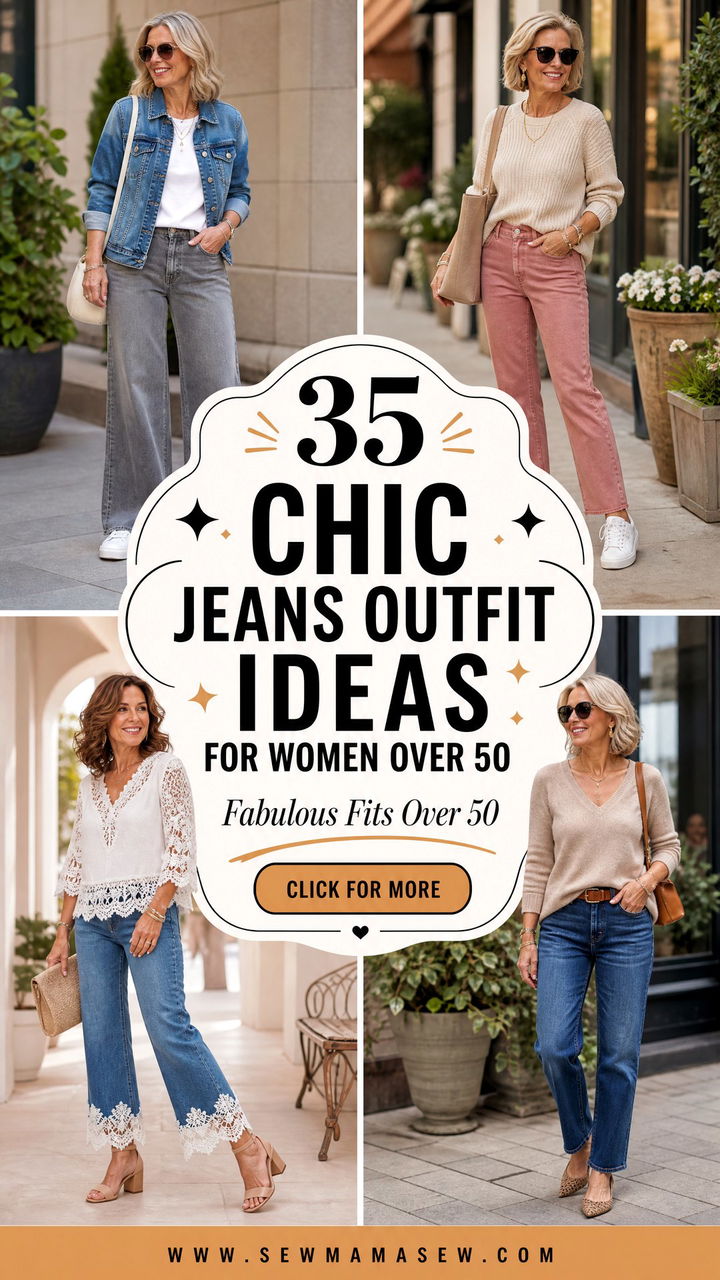 35 Chic Jeans Outfit Ideas for Women Over 50 - 35 Chic Jeans Outfit Ideas for Women Over 50