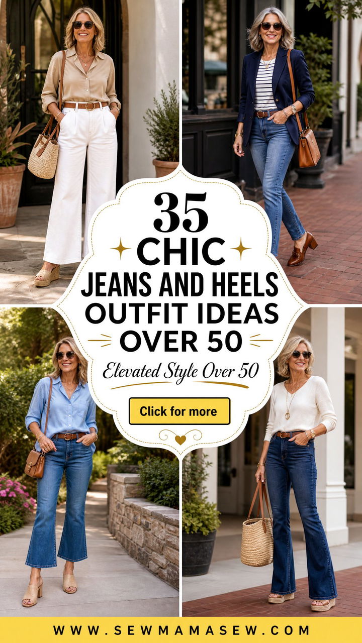 35 Chic Jeans and Heels Outfit Ideas Over 50 - 35 Chic Jeans and Heels Outfit Ideas Over 50