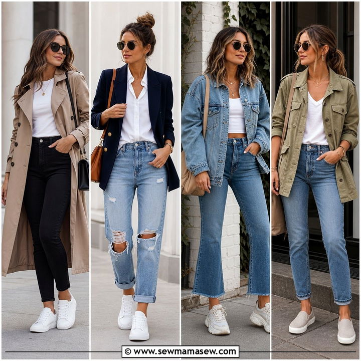 35 Chic Jeans and Sneakers Outfit Ideas Over 40