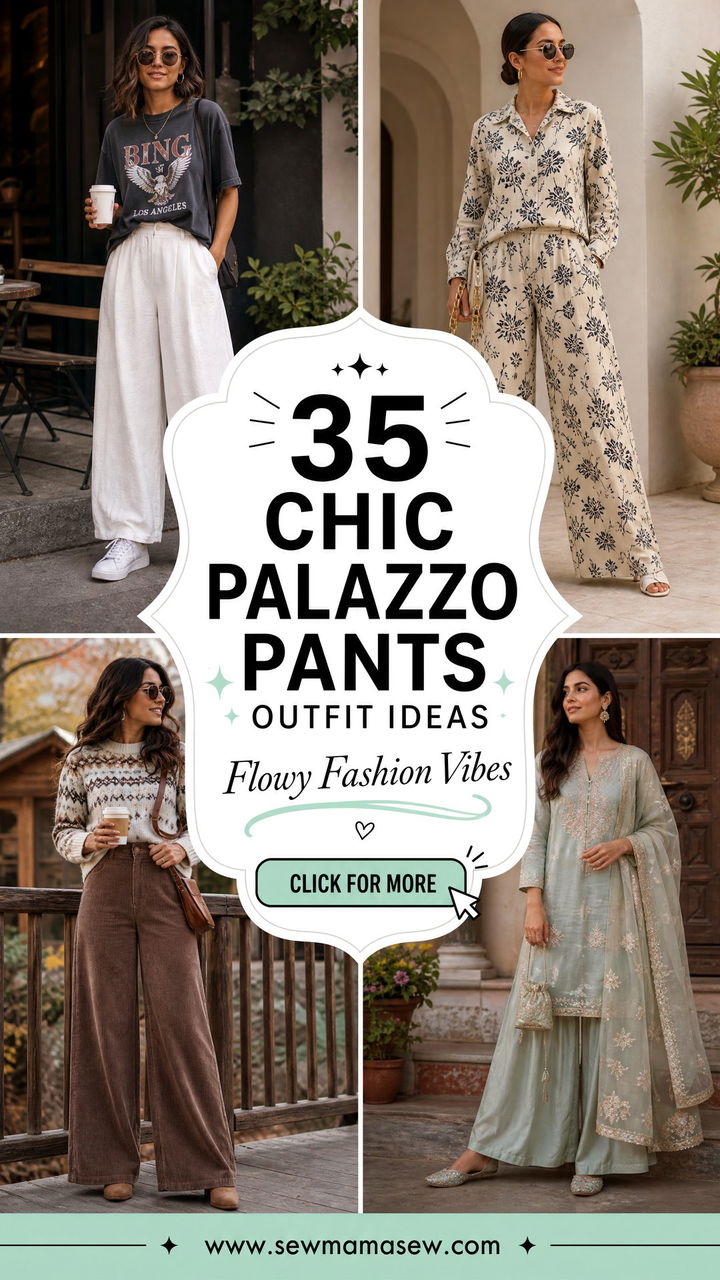 35 Chic Palazzo Pants Outfit Ideas for Women - 35 Chic Palazzo Pants Outfit Ideas for Women