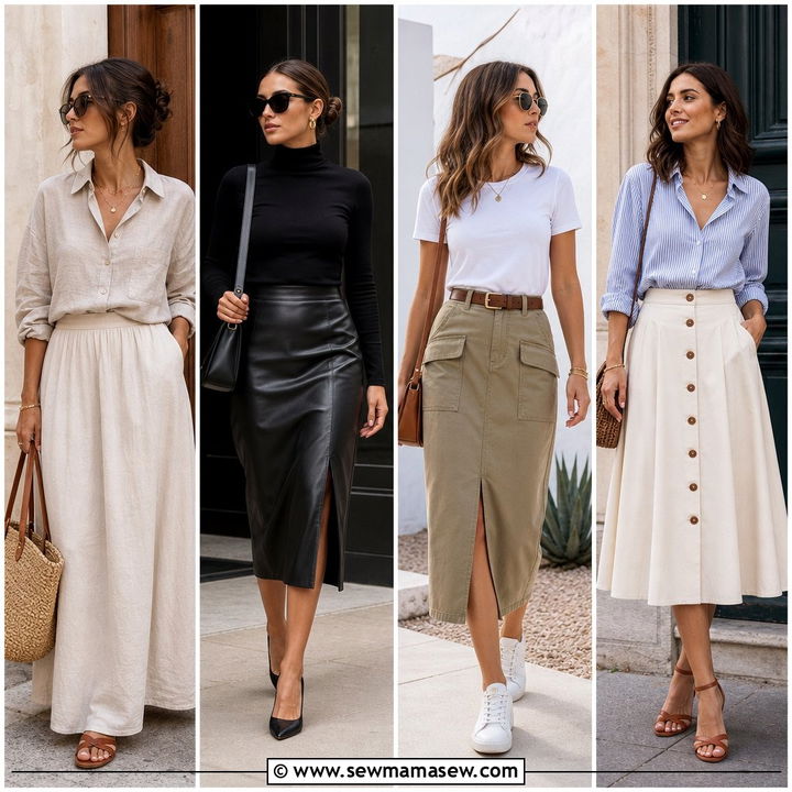35 Chic Skirt Outfit Ideas for Women Over 40