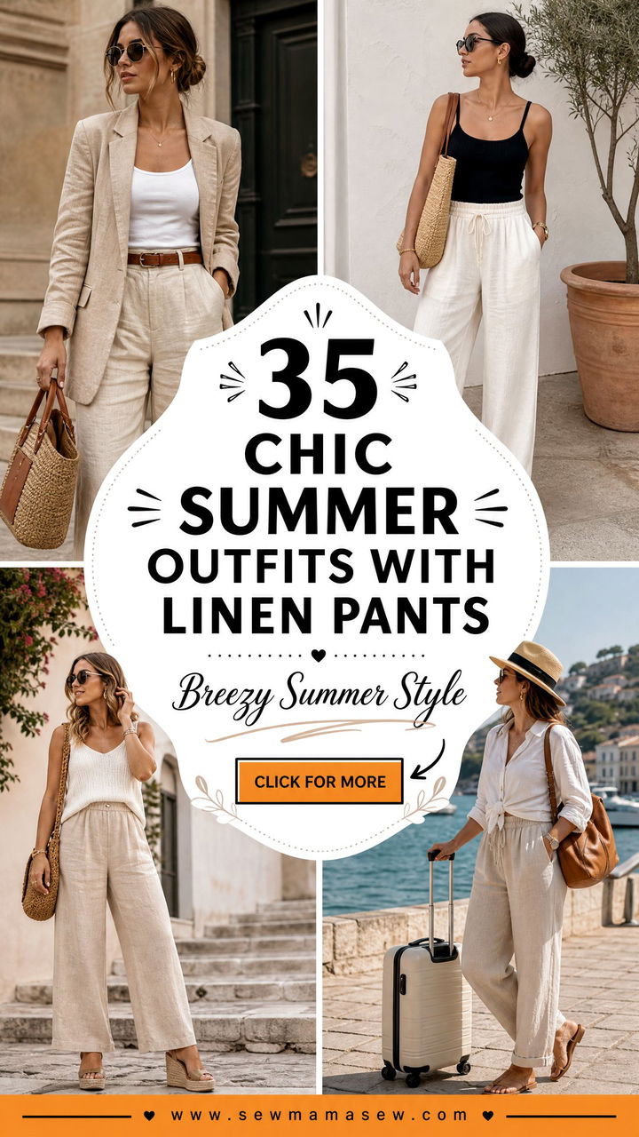 35 Chic Summer Outfits With Linen Pants for 2025 - 35 Chic Summer Outfits With Linen Pants for 2025