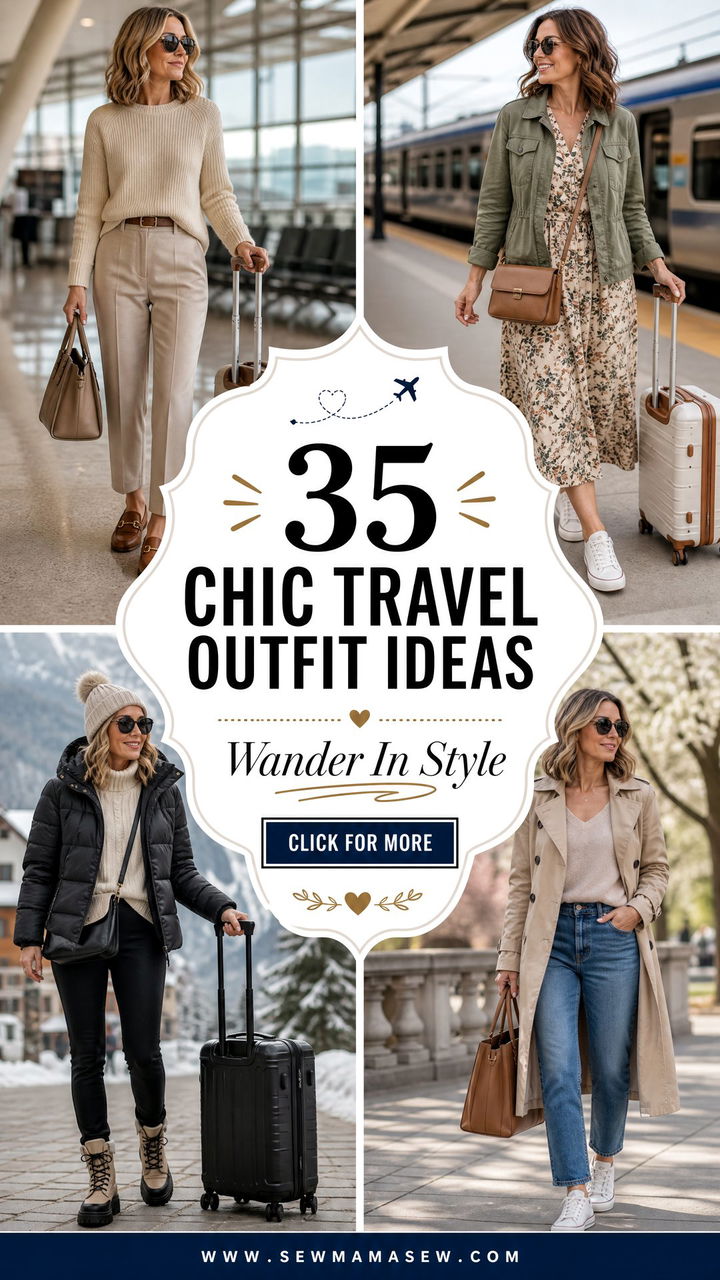 35 Chic Travel Outfit Ideas for Women Over 40 - 35 Chic Travel Outfit Ideas for Women Over 40