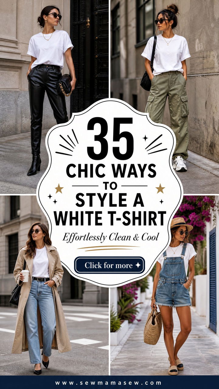 35 Chic Ways How to Style a White T-Shirt Effortlessly - 35 Chic Ways: How to Style a White T-Shirt Effortlessly