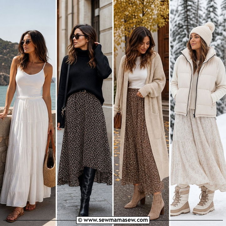35 Chic Ways on How to Style Maxi Skirt Outfits