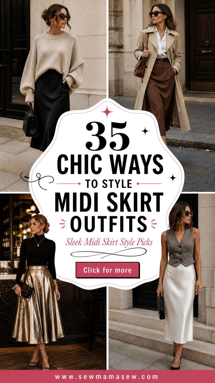 35 Chic Ways on How to Style Midi Skirt Outfits - 35 Chic Ways on How to Style Midi Skirt Outfits