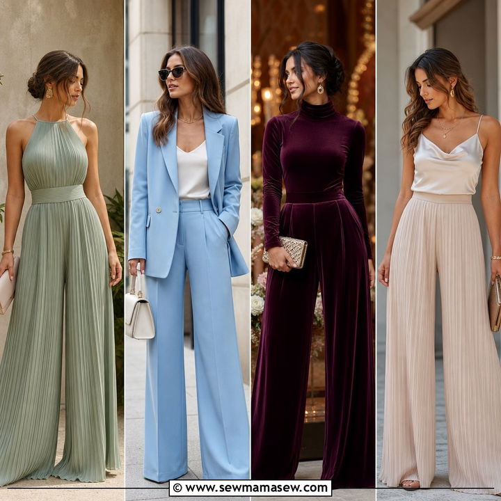 35 Chic Wedding Guest Wide Leg Pants Outfit Ideas