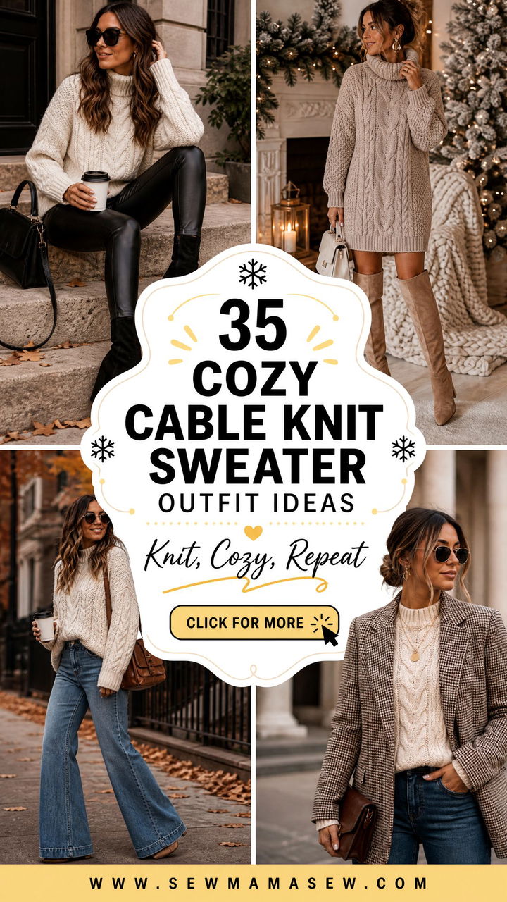 35 Cozy Cable Knit Sweater Outfit Ideas to Try - 35 Cozy Cable Knit Sweater Outfit Ideas to Try