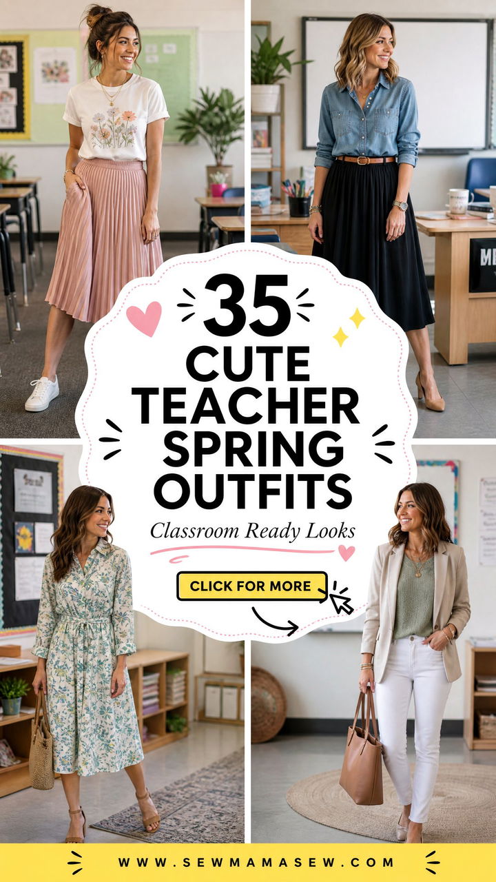 35 Cute Spring Outfits for Teachers to Wear in Class - 35 Cute Spring Outfits for Teachers to Wear in Class