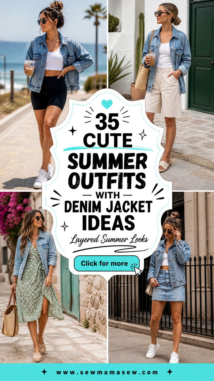 35 Cute Summer Outfits With Denim Jacket Ideas - 35 Cute Summer Outfits With Denim Jacket Ideas