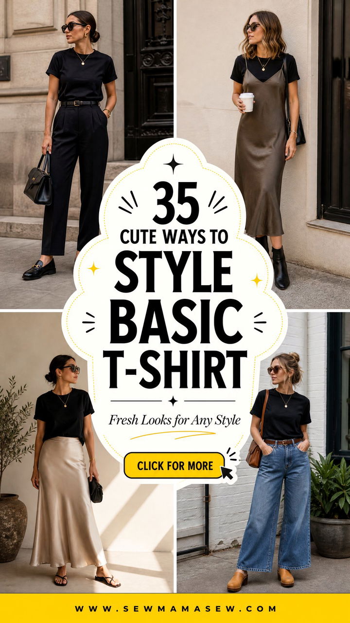 35 Cute Ways How to Style Basic T-Shirt for Any Look - 35 Cute Ways: How to Style Basic T-Shirt for Any Look