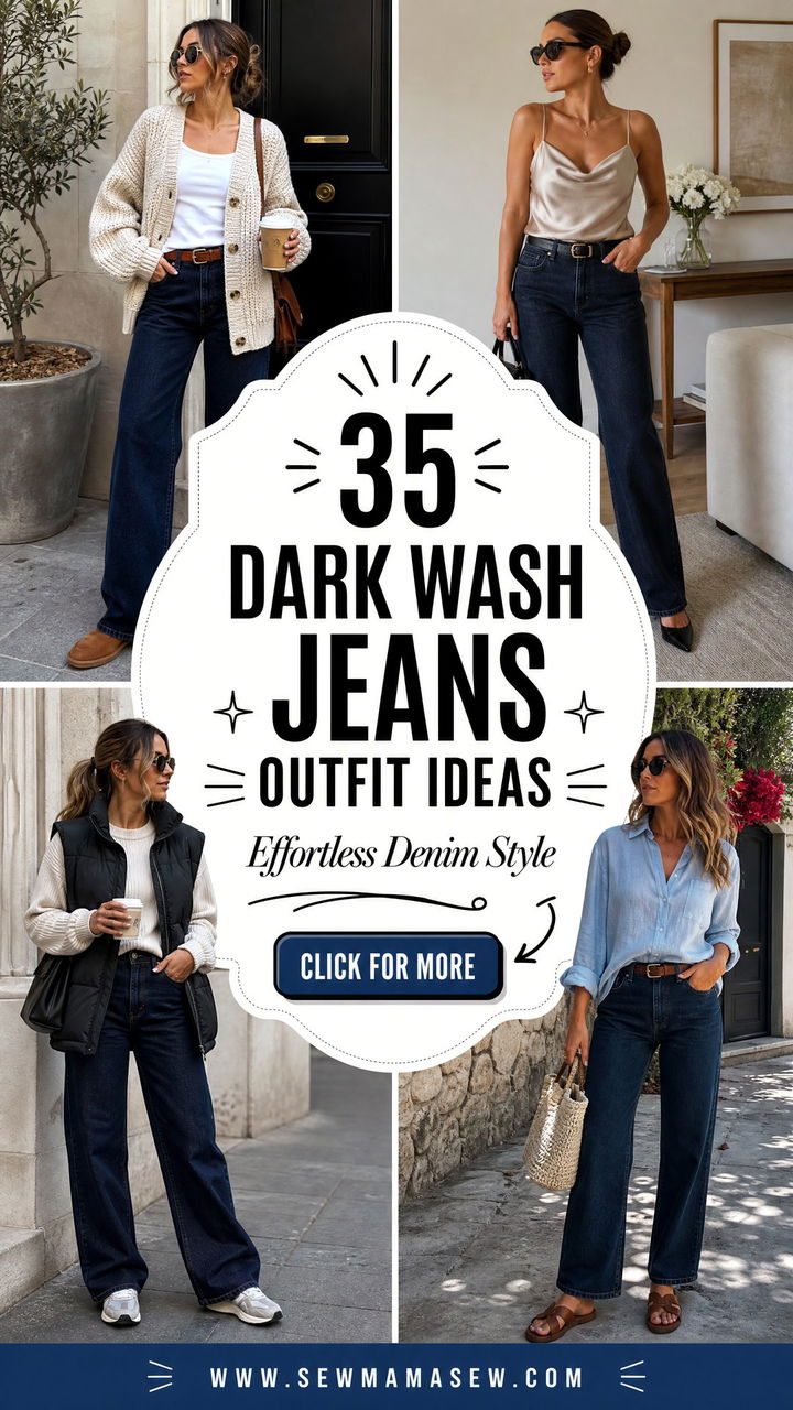 35 Dark Wash Jeans Outfit Ideas for Effortless Style - 35 Dark Wash Jeans Outfit Ideas for Effortless Style