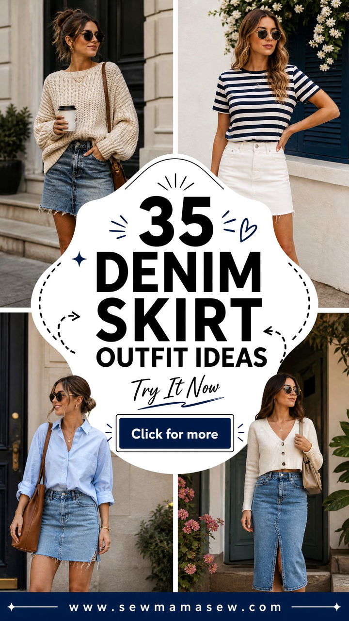 35 Denim Skirt Outfit Ideas for Women to Try Now - 35 Denim Skirt Outfit Ideas for Women to Try Now