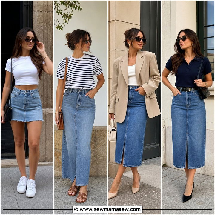 35 Denim Skirt Outfits Inspo for Effortless Style