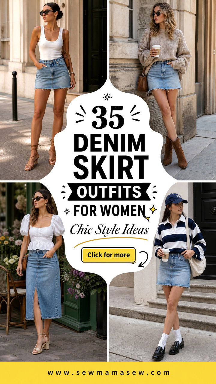 35 Denim Skirt Outfits for Women Chic Style Ideas - 35 Denim Skirt Outfits for Women: Chic Style Ideas