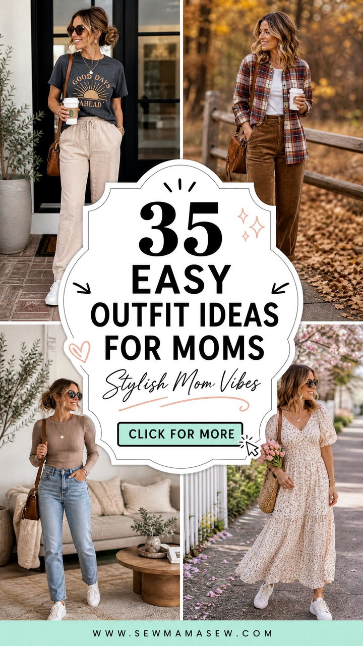 35 Easy Outfit Ideas for Moms to Look Stylish Daily - 35 Easy Outfit Ideas for Moms to Look Stylish Daily