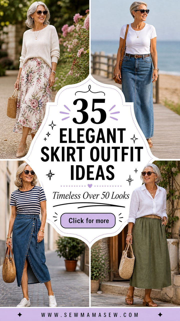 35 Elegant Skirt Outfit Ideas for Women Over 50 - 35 Elegant Skirt Outfit Ideas for Women Over 50