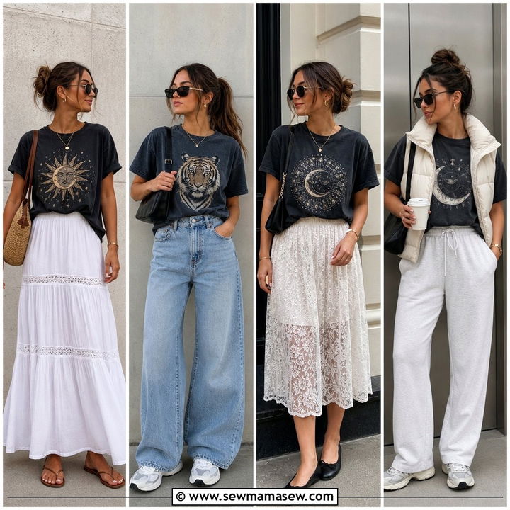 35 Graphic Tee Outfit Ideas for Women to Try Now
