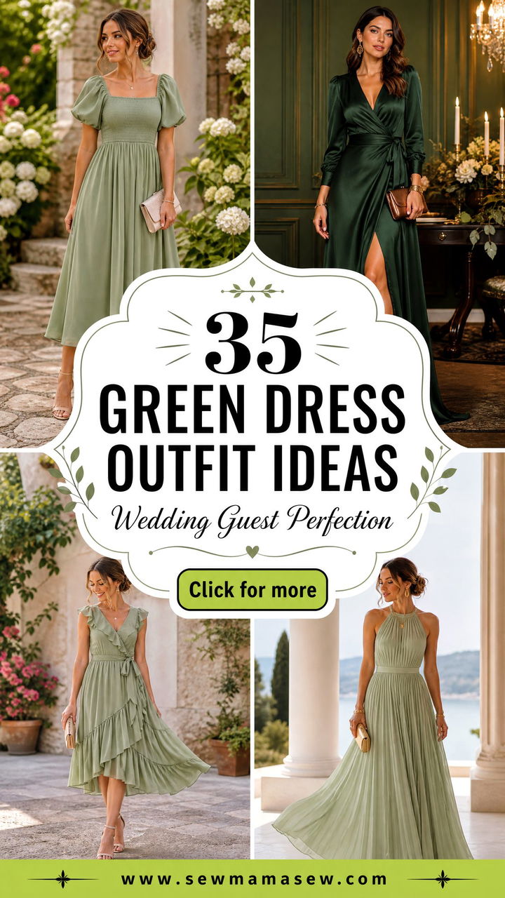 35 Green Dress Outfit Ideas for Wedding Guest Looks - 35 Green Dress Outfit Ideas for Wedding Guest Looks