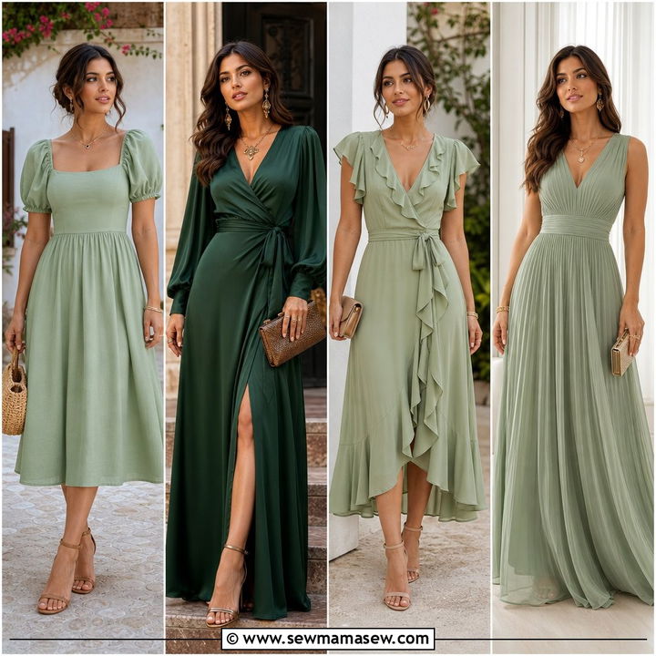 35 Green Dress Outfit Ideas for Wedding Guest Looks