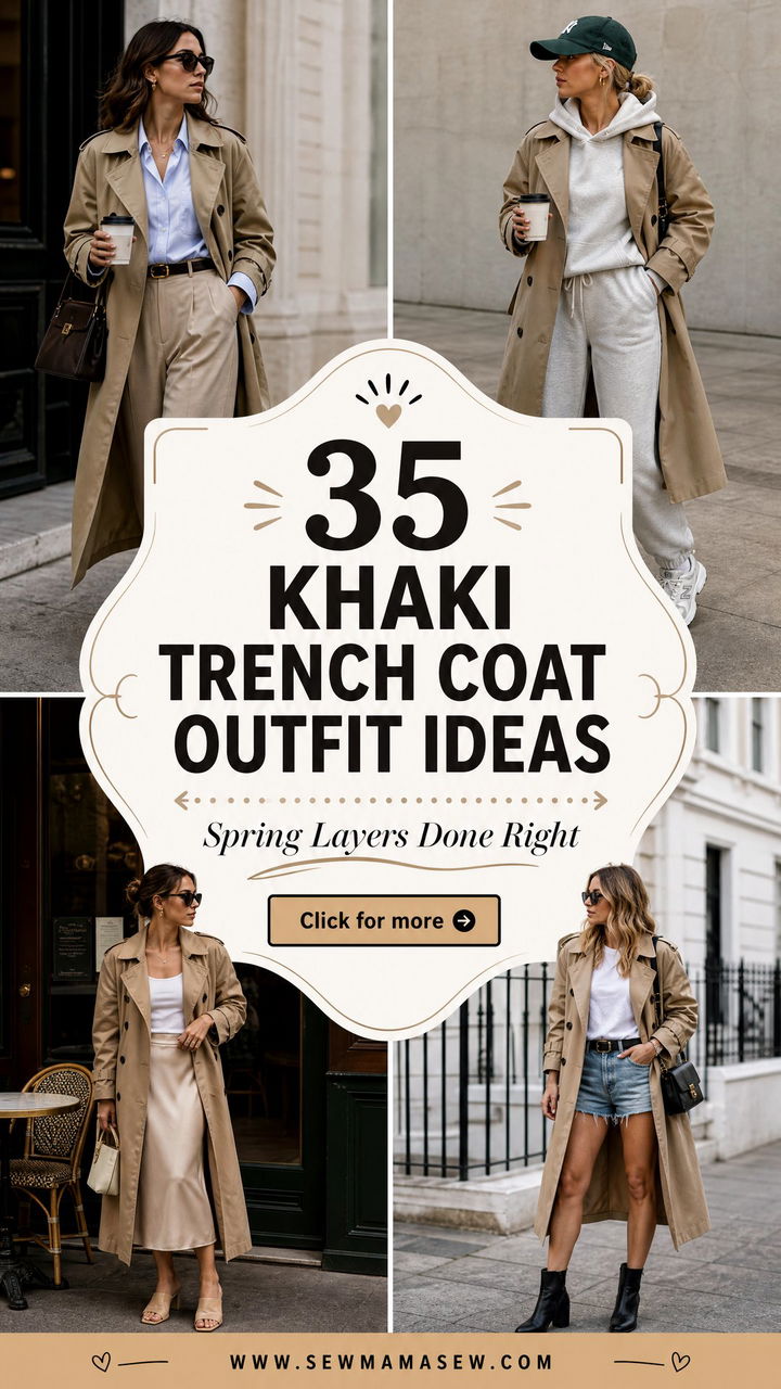 35 Khaki Trench Coat Outfit Ideas for Spring Style - 35 Khaki Trench Coat Outfit Ideas for Spring Style