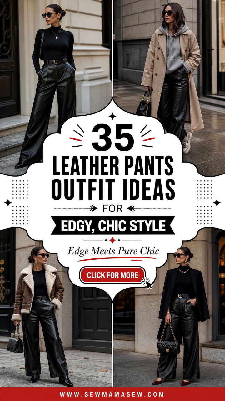 35 Leather Pants Outfit Ideas for Edgy Chic Style - 35 Leather Pants Outfit Ideas for Edgy, Chic Style