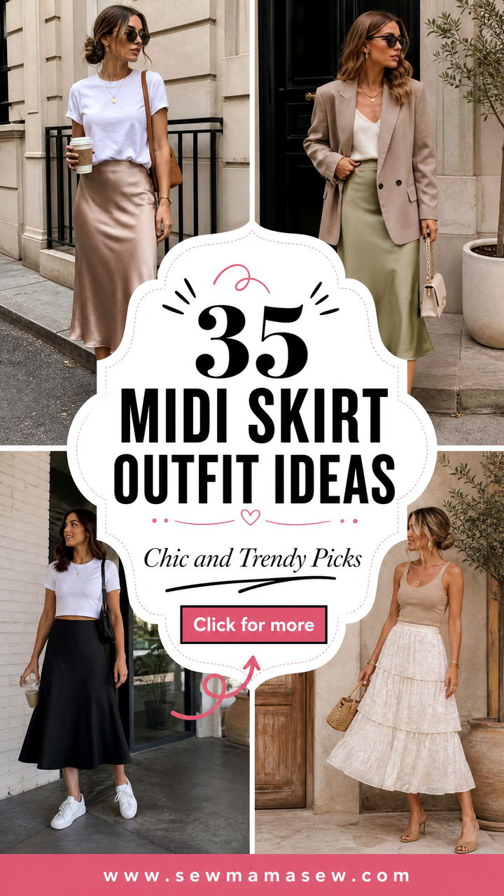 35 Midi Skirt Outfit Ideas for Women Chic and Trendy - 35 Midi Skirt Outfit Ideas for Women: Chic & Trendy