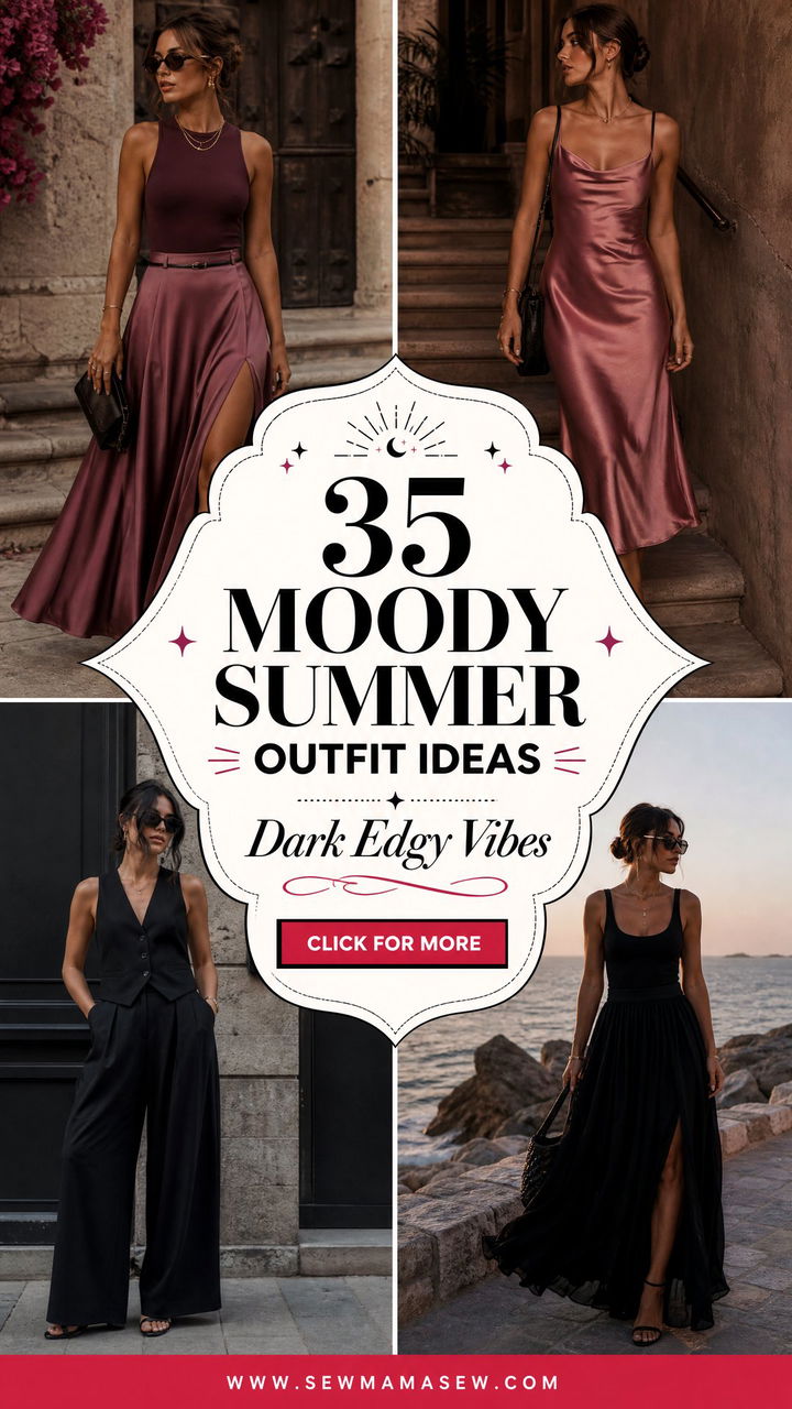 35 Moody Summer Outfit Ideas Dark and Edgy Style Looks - 35 Moody Summer Outfit Ideas: Dark & Edgy Style Looks