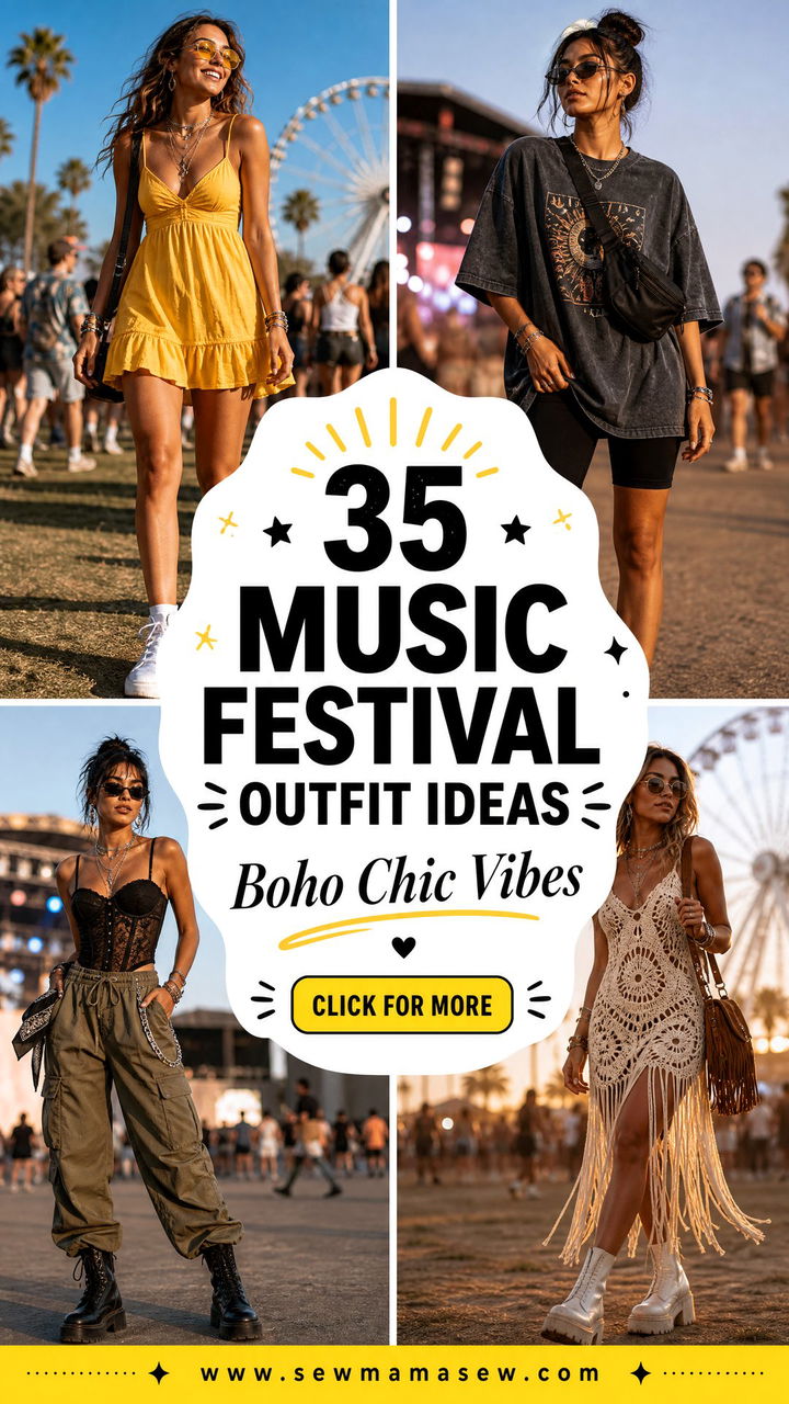35 Music Festival Outfit Ideas for Women Boho Chic - 35 Music Festival Outfit Ideas for Women: Boho Chic