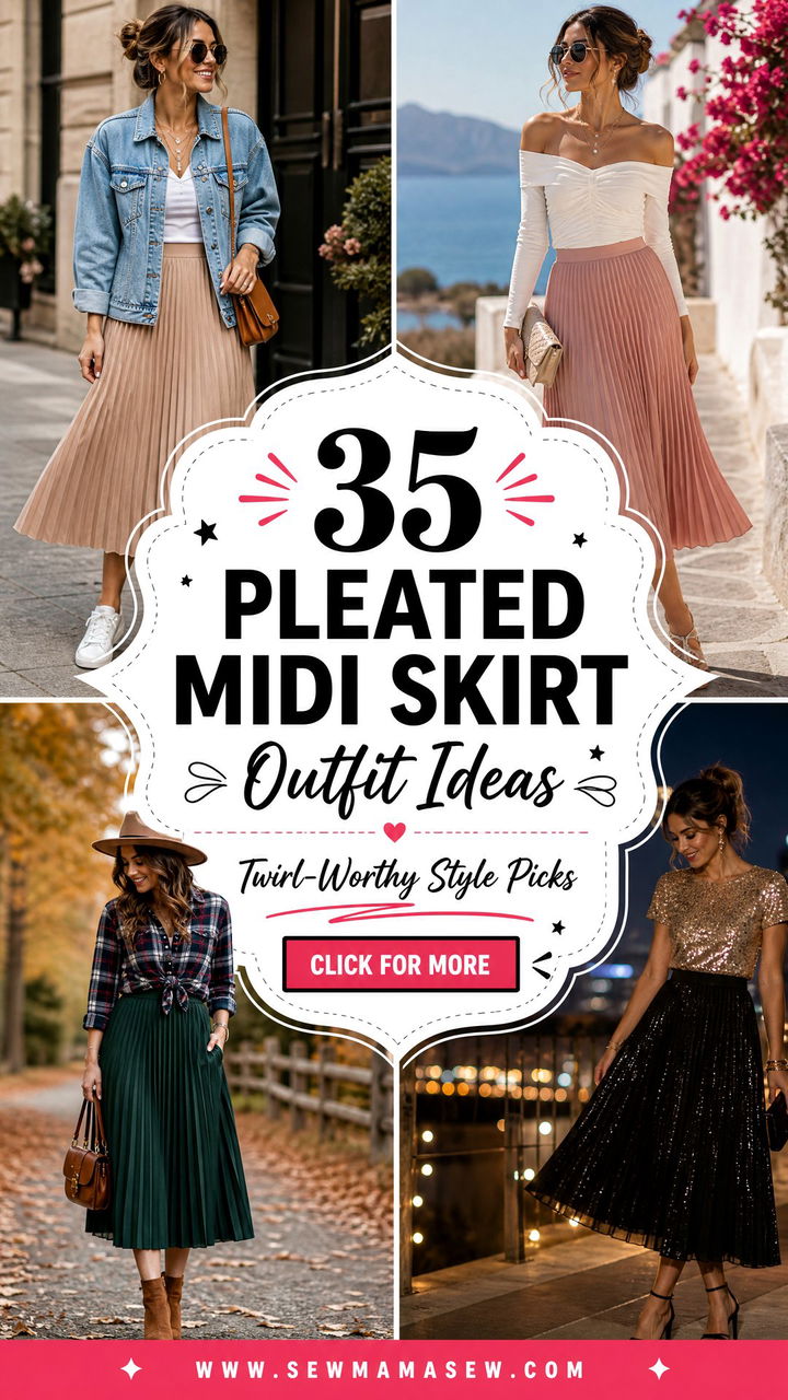35 Pleated Midi Skirt Outfit Ideas to Try This Year - 35 Pleated Midi Skirt Outfit Ideas to Try This Year