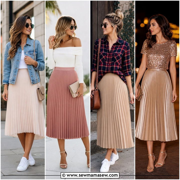 35 Pleated Midi Skirt Outfit Ideas to Try This Year