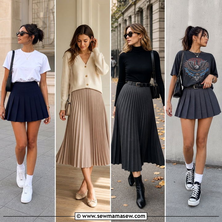 35 Pleated Skirt Outfit Ideas for Women to Copy