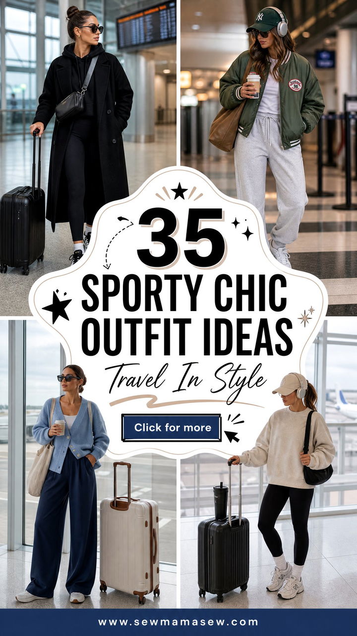 35 Sporty Chic Outfit Ideas for Airport Travel - 35 Sporty Chic Outfit Ideas for Airport Travel