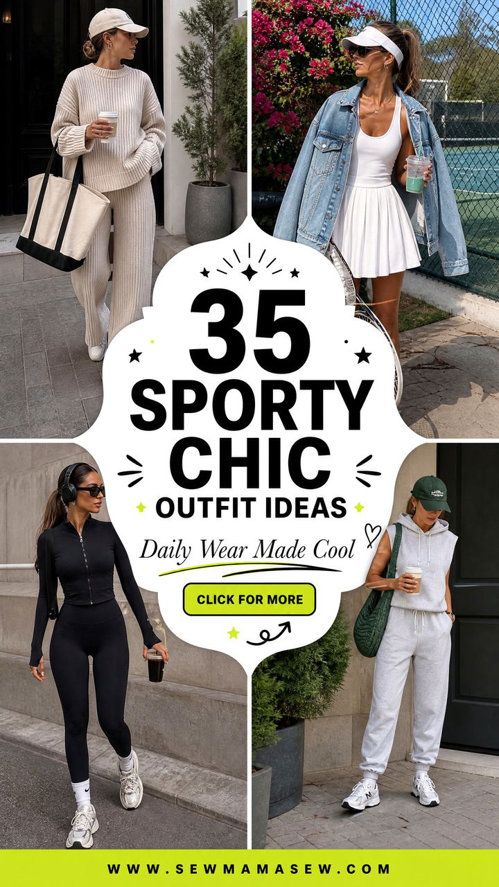 35 Sporty Chic Outfit Ideas for Errands and Daily Wear - 35 Sporty Chic Outfit Ideas for Errands & Daily Wear