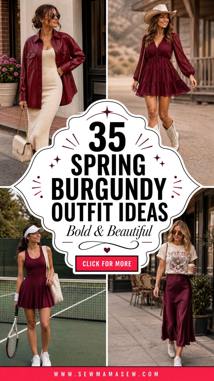 35 Spring Burgundy Outfit Ideas for a Bold Look - 35 Spring Burgundy Outfit Ideas for a Bold Look