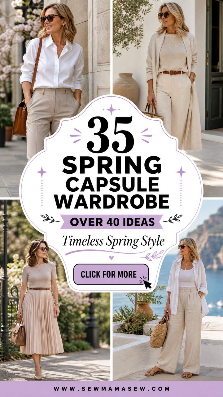 35 Spring Capsule Wardrobe for Women Over 40 Ideas - 35 Spring Capsule Wardrobe for Women Over 40 Ideas