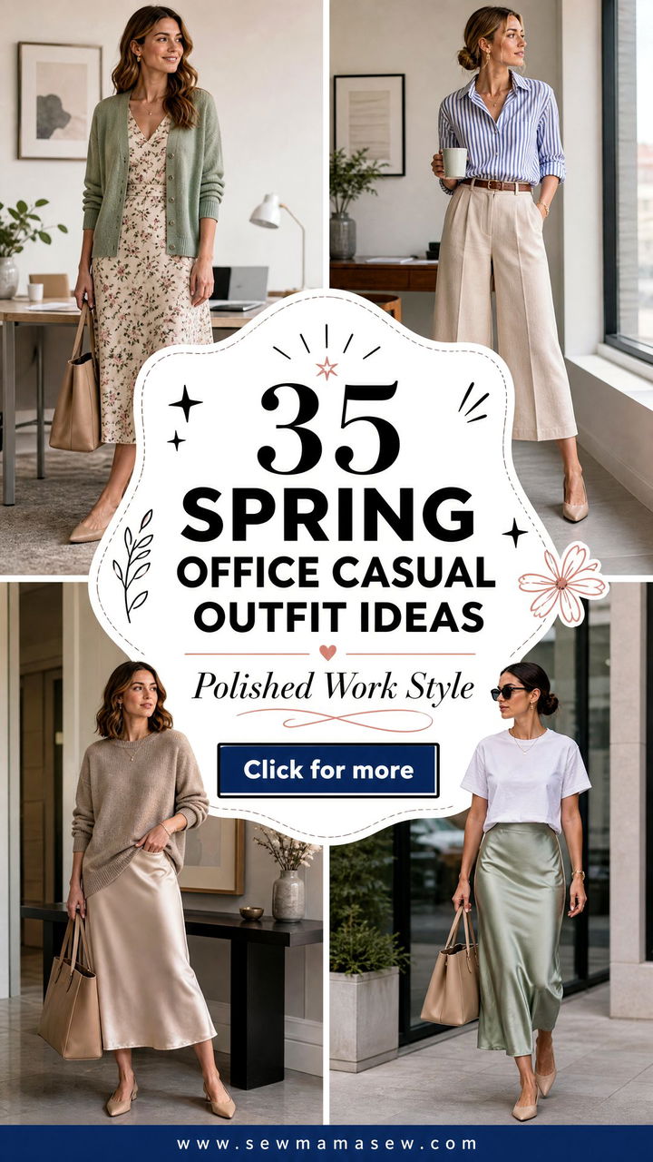 35 Spring Office Casual Outfit Ideas for Work Style - 35 Spring Office Casual Outfit Ideas for Work Style