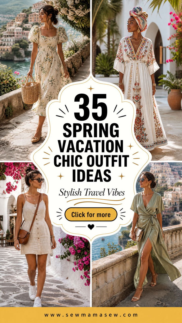 35 Spring Vacation Chic Outfit Ideas for Travel - 35 Spring Vacation Chic Outfit Ideas for Travel