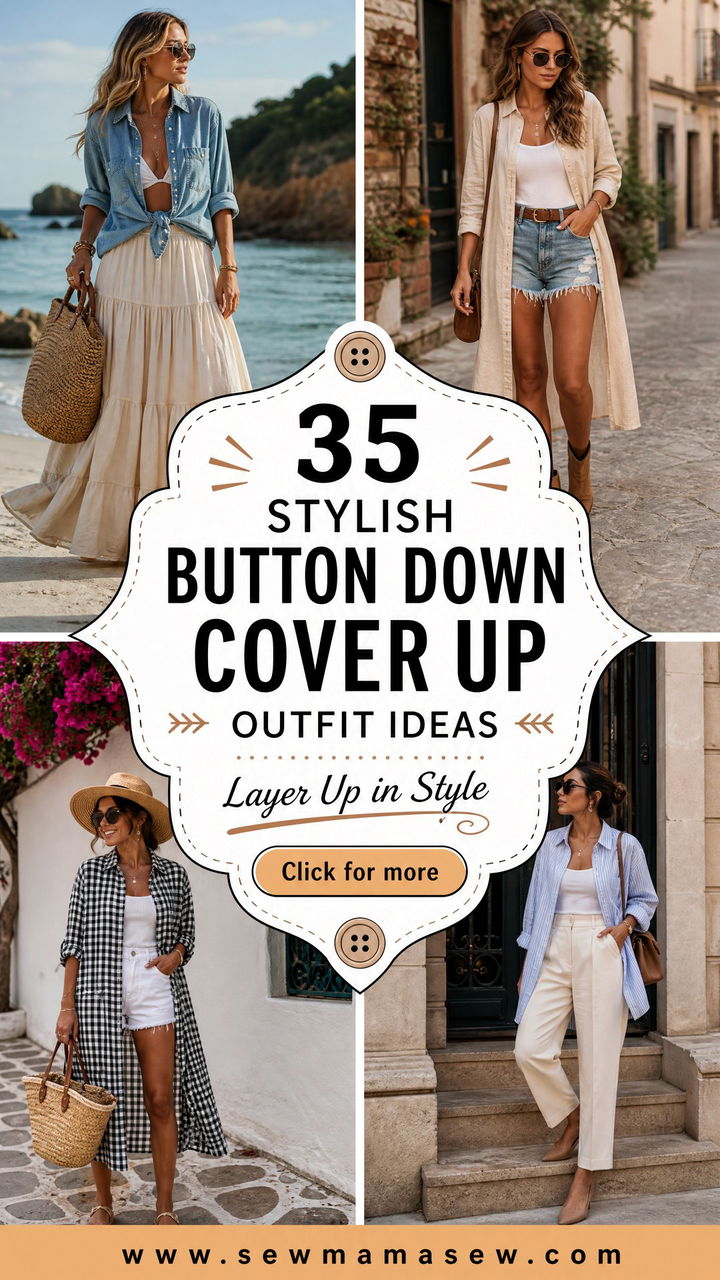 35 Stylish Button Down Cover Up Outfit Ideas - 35 Stylish Button Down Cover Up Outfit Ideas