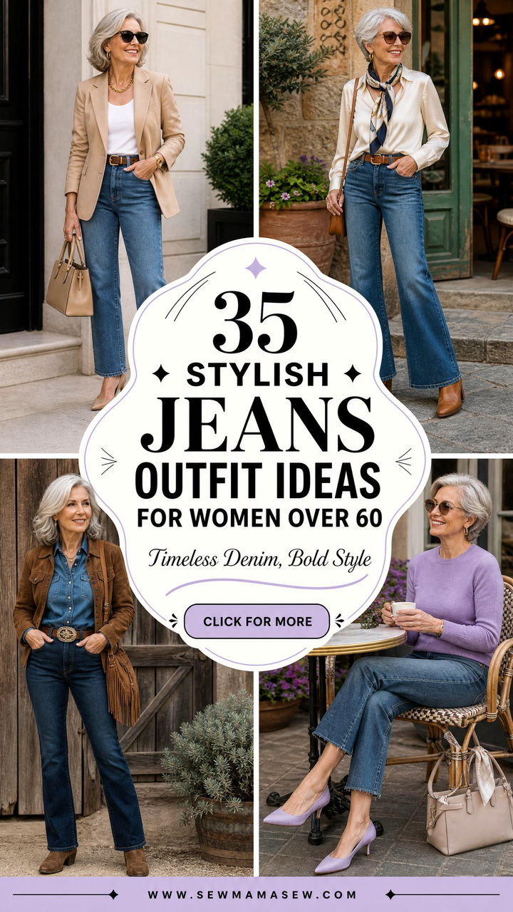 35 Stylish Jeans Outfit Ideas for Women Over 60 - 35 Stylish Jeans Outfit Ideas for Women Over 60